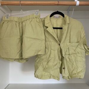 Everlane Co-Ord Set | Shorts & Shirt Set Size Small Women's